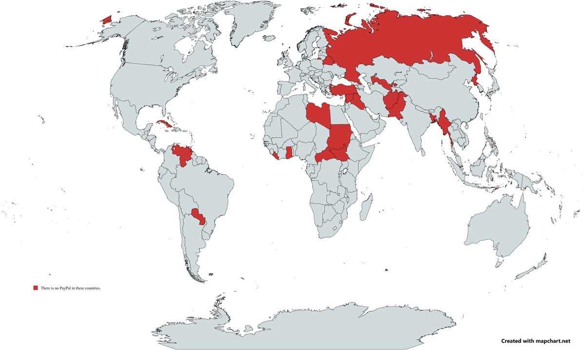 PayPal unavailable regions