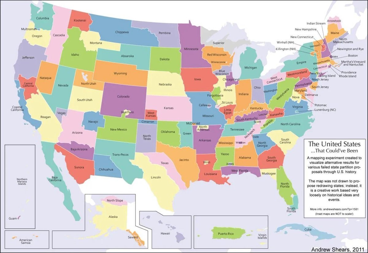 The 124 United States That Could've Been