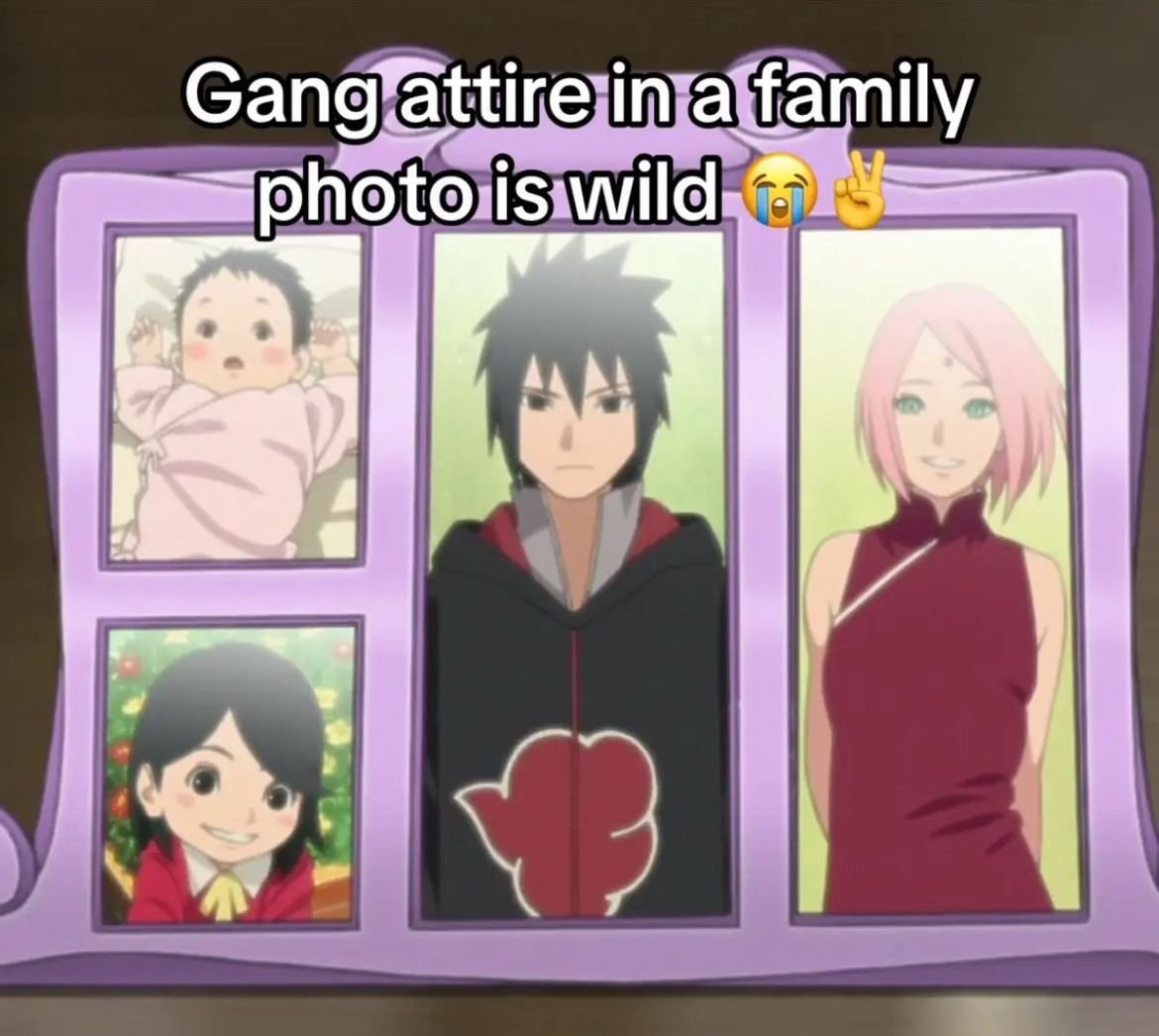 Naruto family portrait with Akatsuki style