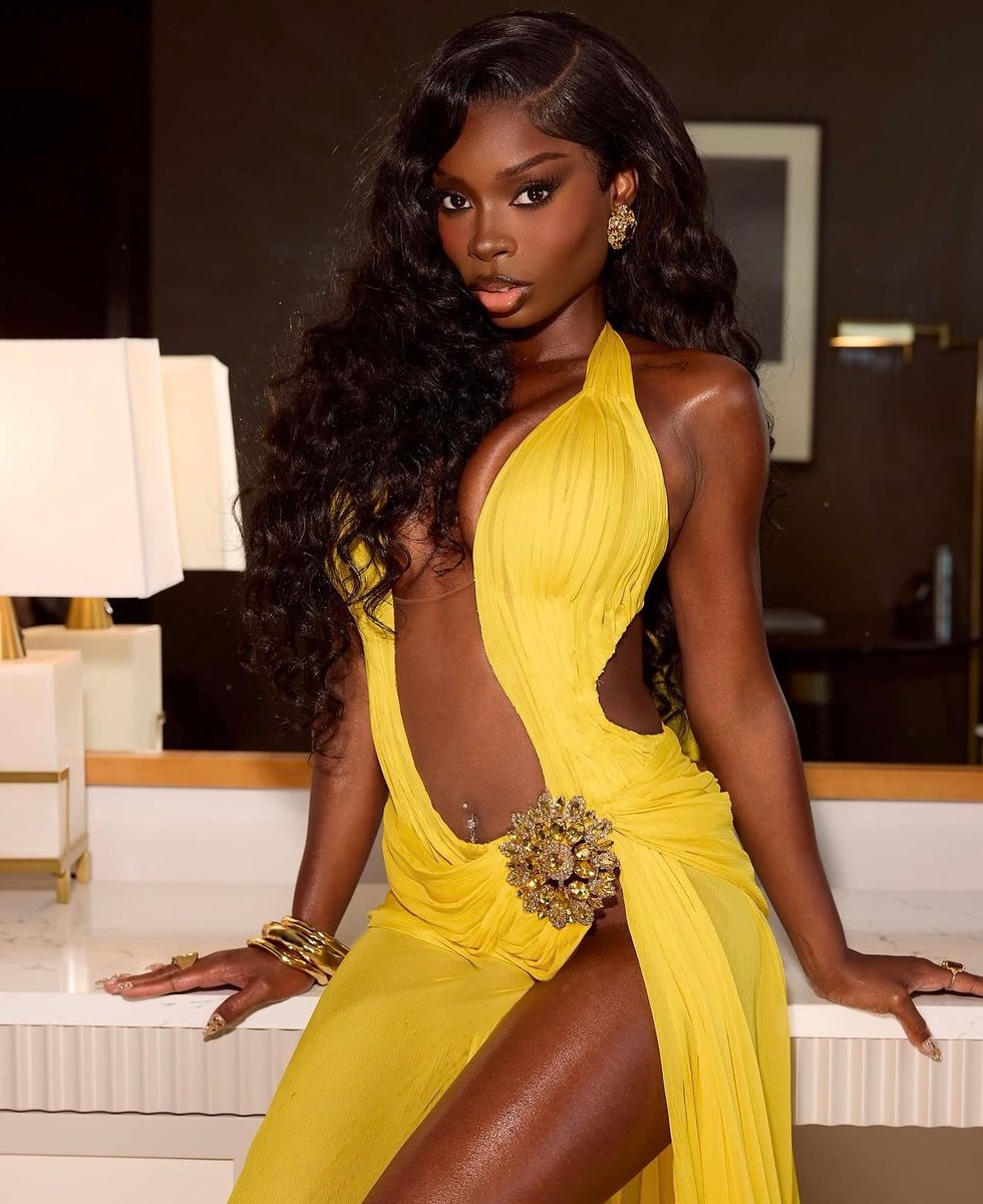 Olandria yellow halter dress photos (photo 2 of 2)