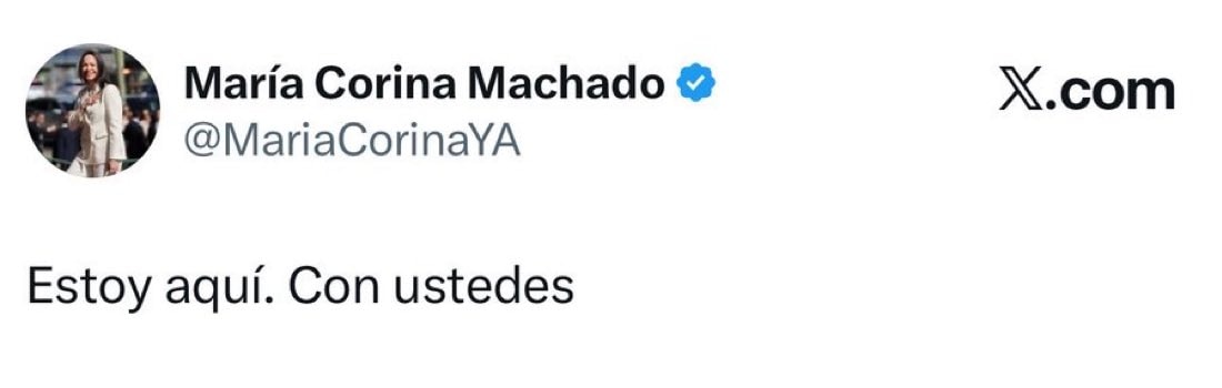 María Corina Machado Venezuela trip