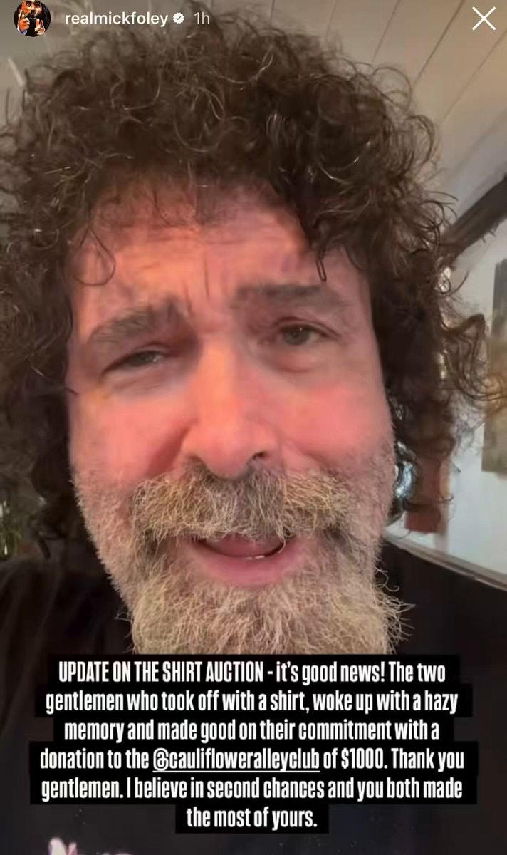 Mick Foley shirt auction update