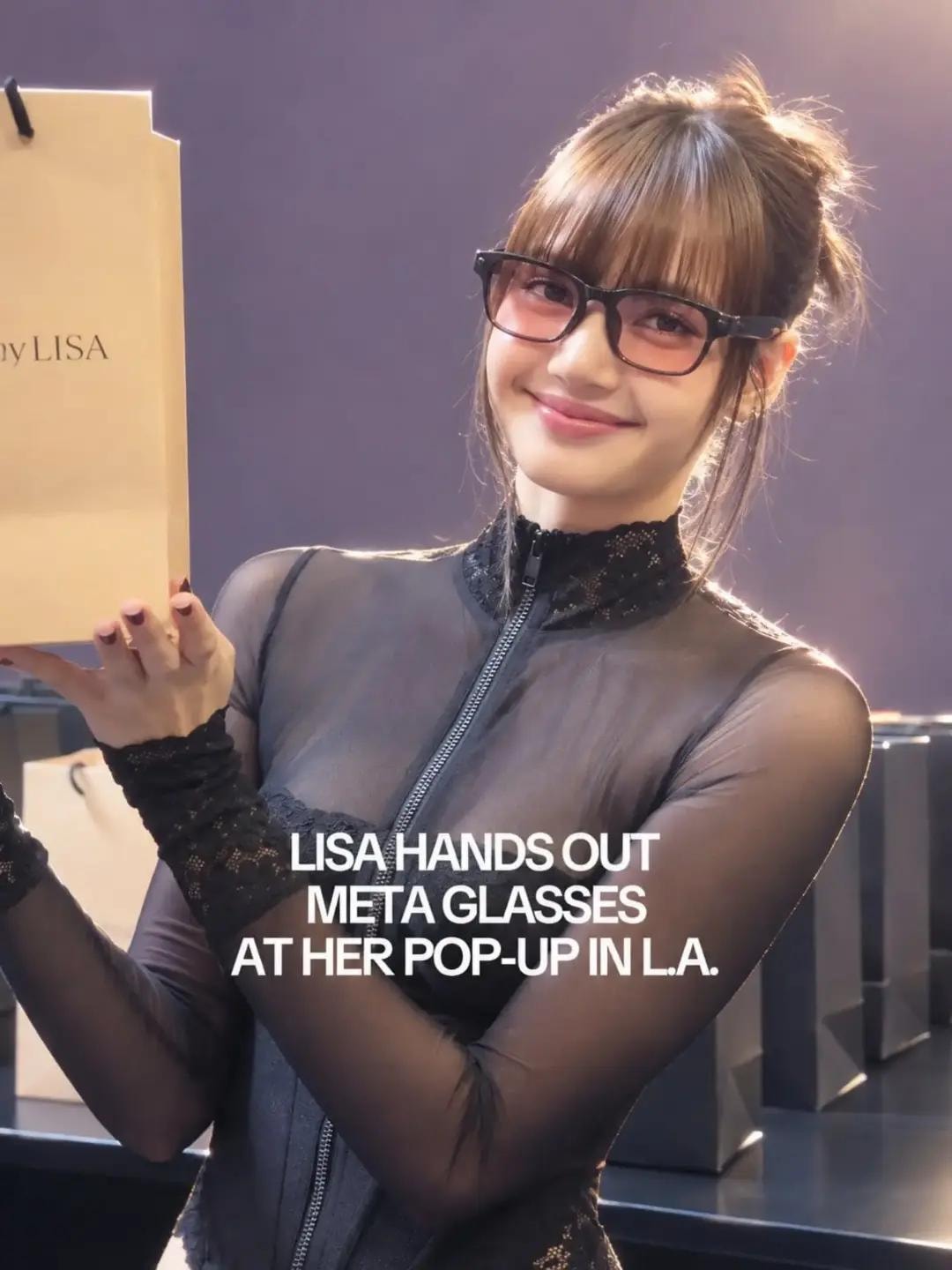 Lisa hands out MetaGlasses at pop-up