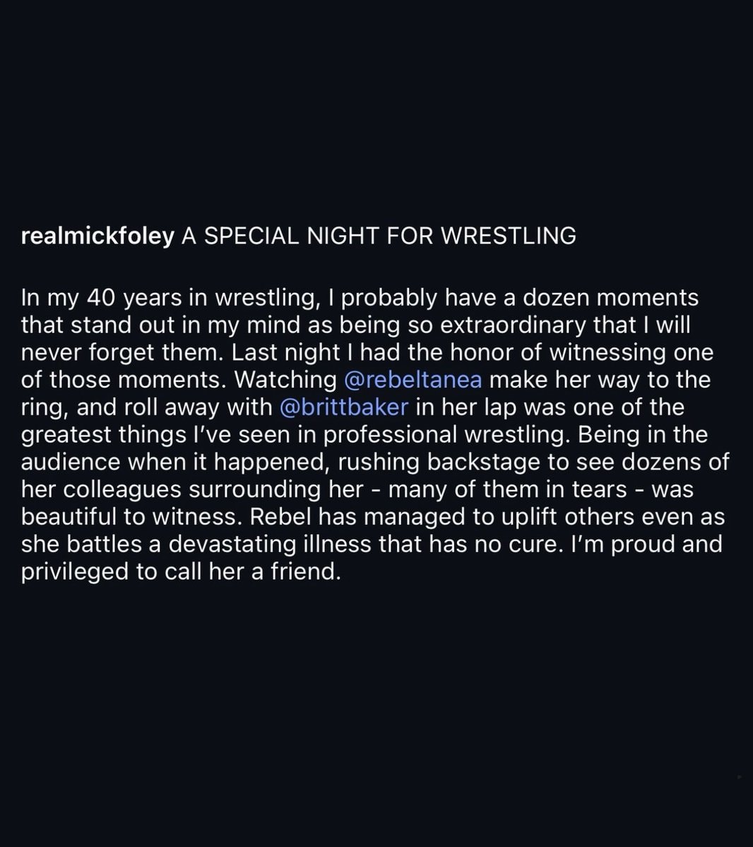 Mick Foley praises Rebel (photo 2 of 2)