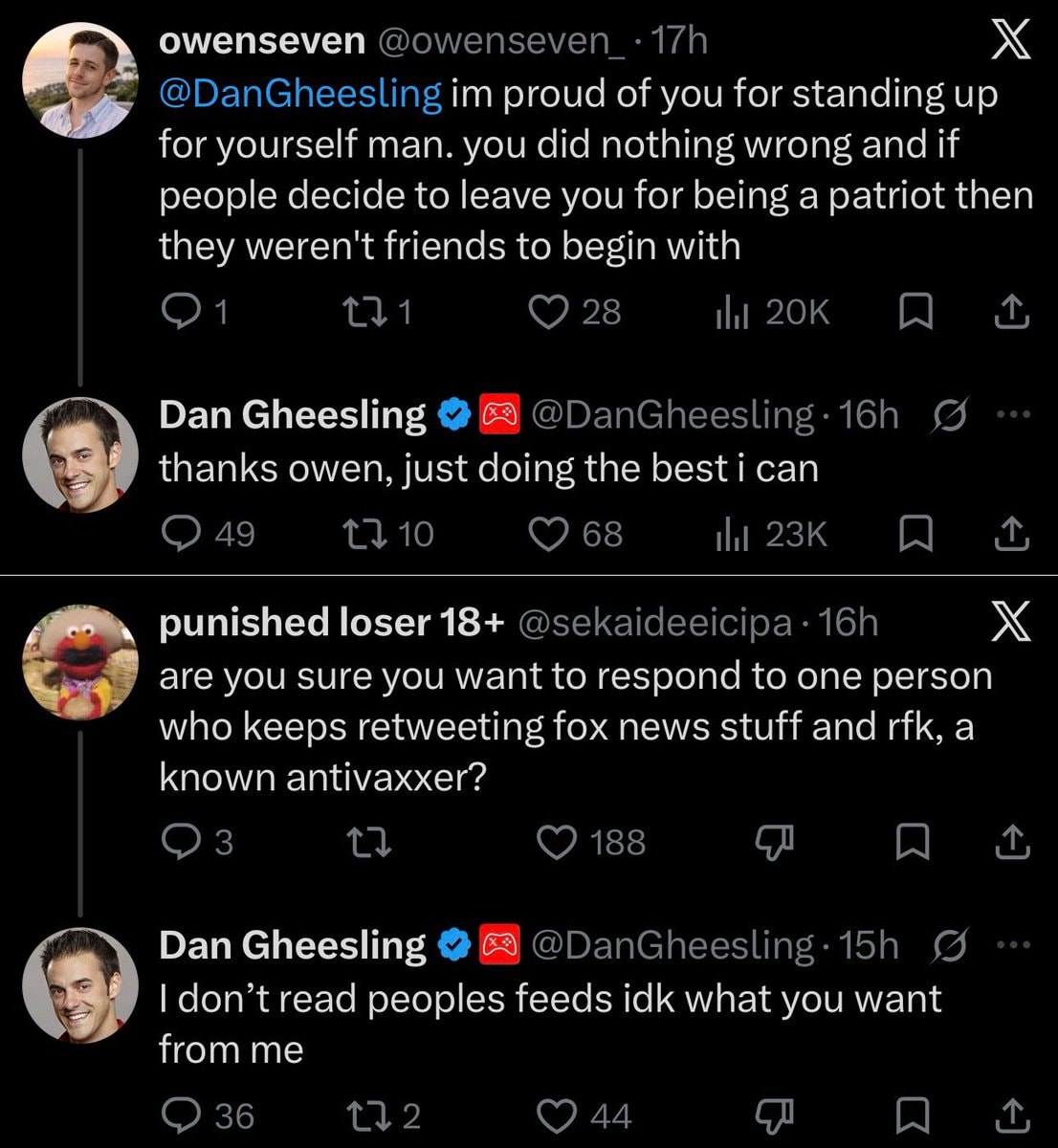 Dan Gheesling Owen Twitter controversy