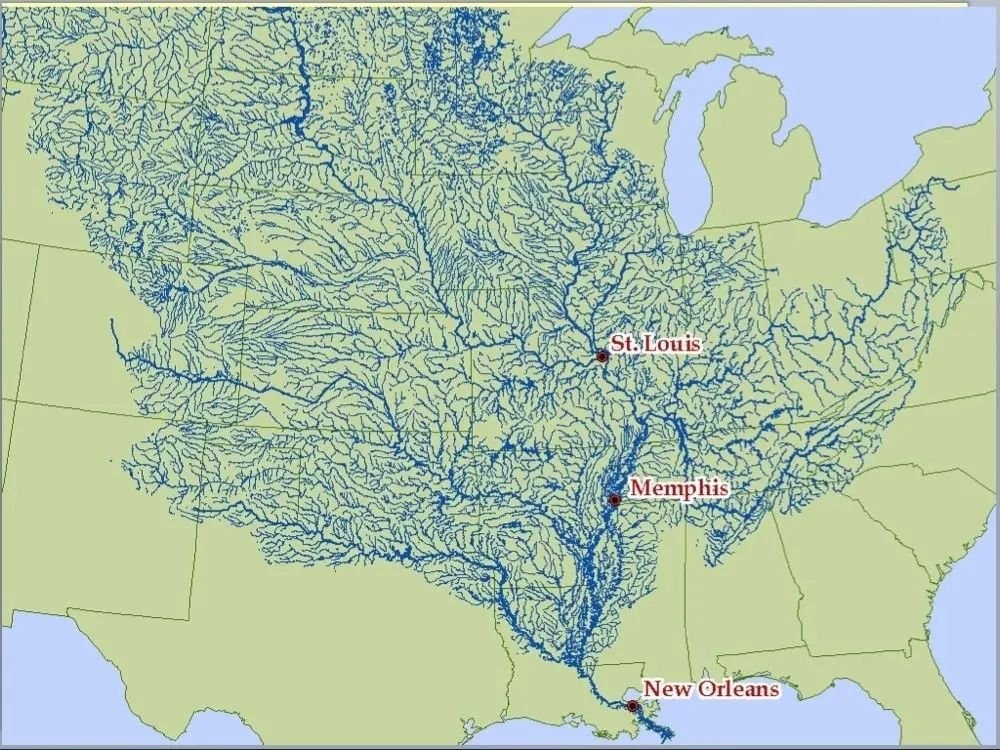 Mississippi River basin map