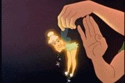 Tinkerbell held in hands GIF