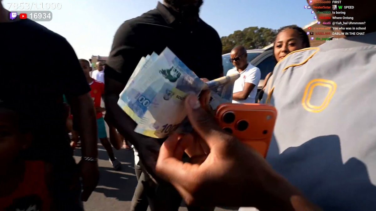 RAKAI gives money to kids in South Africa