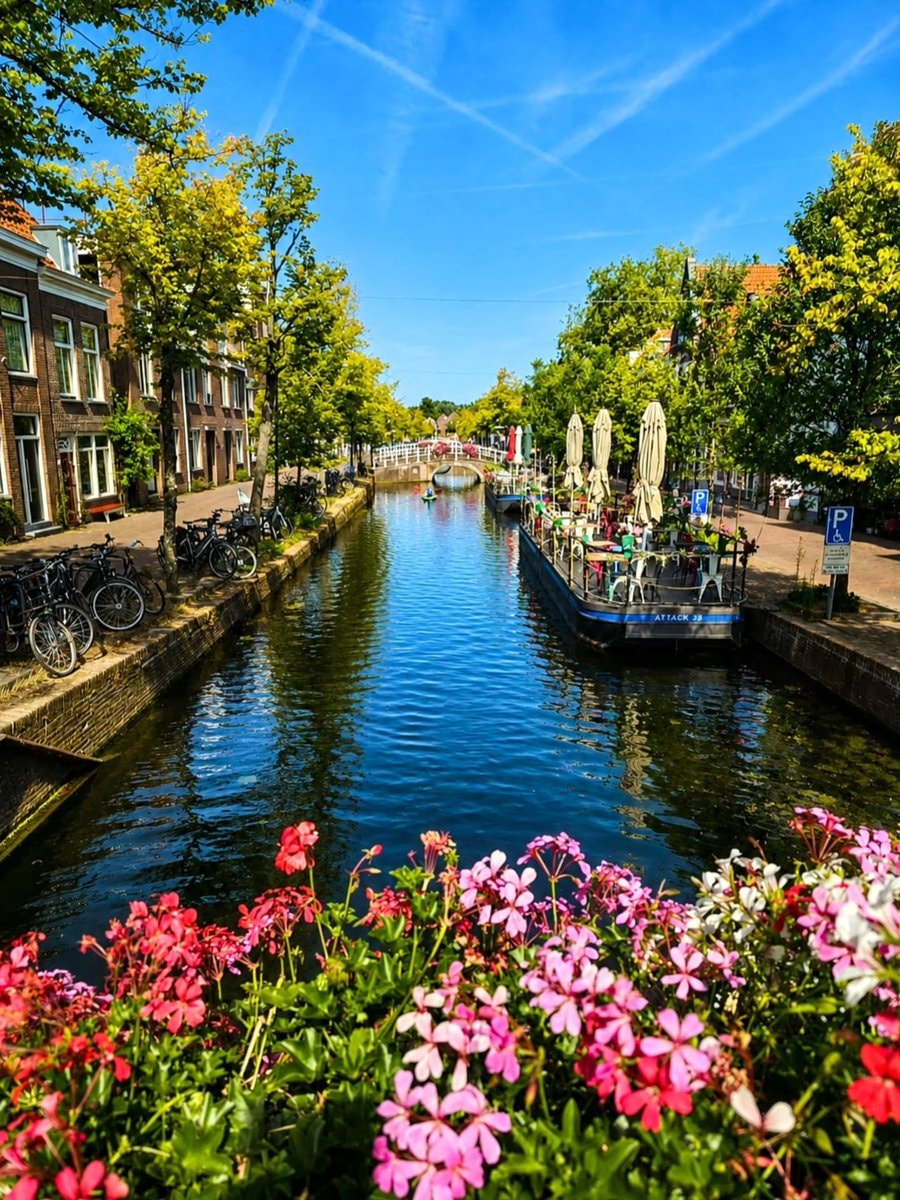 Holland Netherlands canal scene