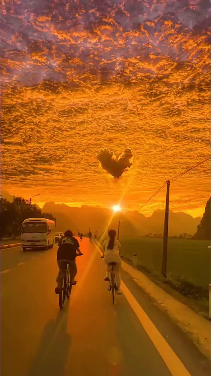 Cycling in Ninh Binh at sunset Cycling in Ninh Binh at sunset