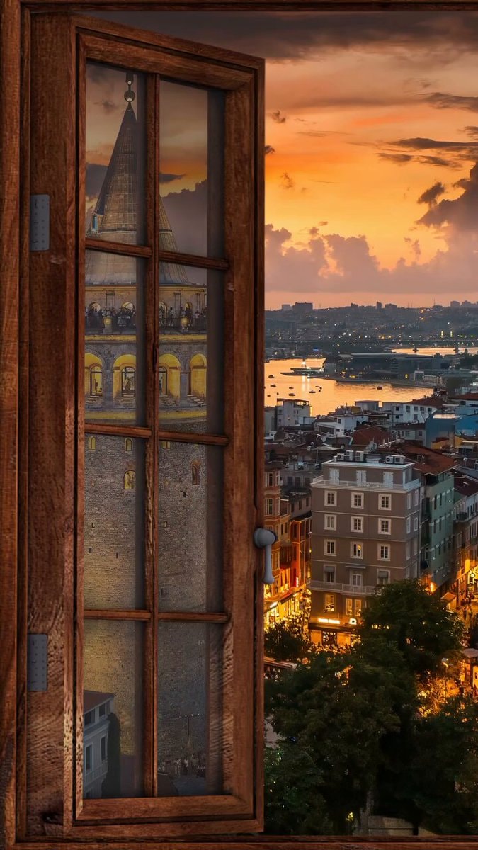 Istanbul sunset view Galata Tower