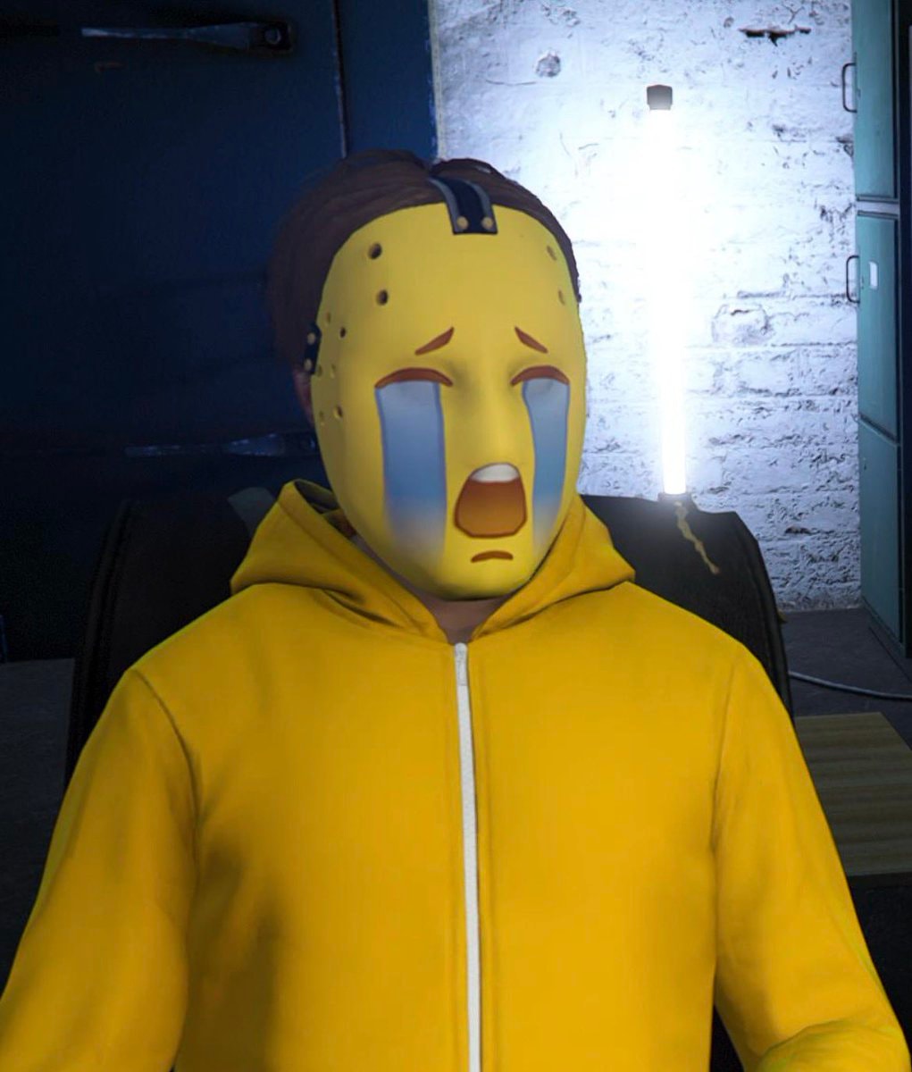 Yellow hoodie crying emoji mask rain (photo 2 of 2)