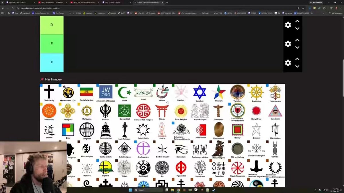 Quin69 religion tier list