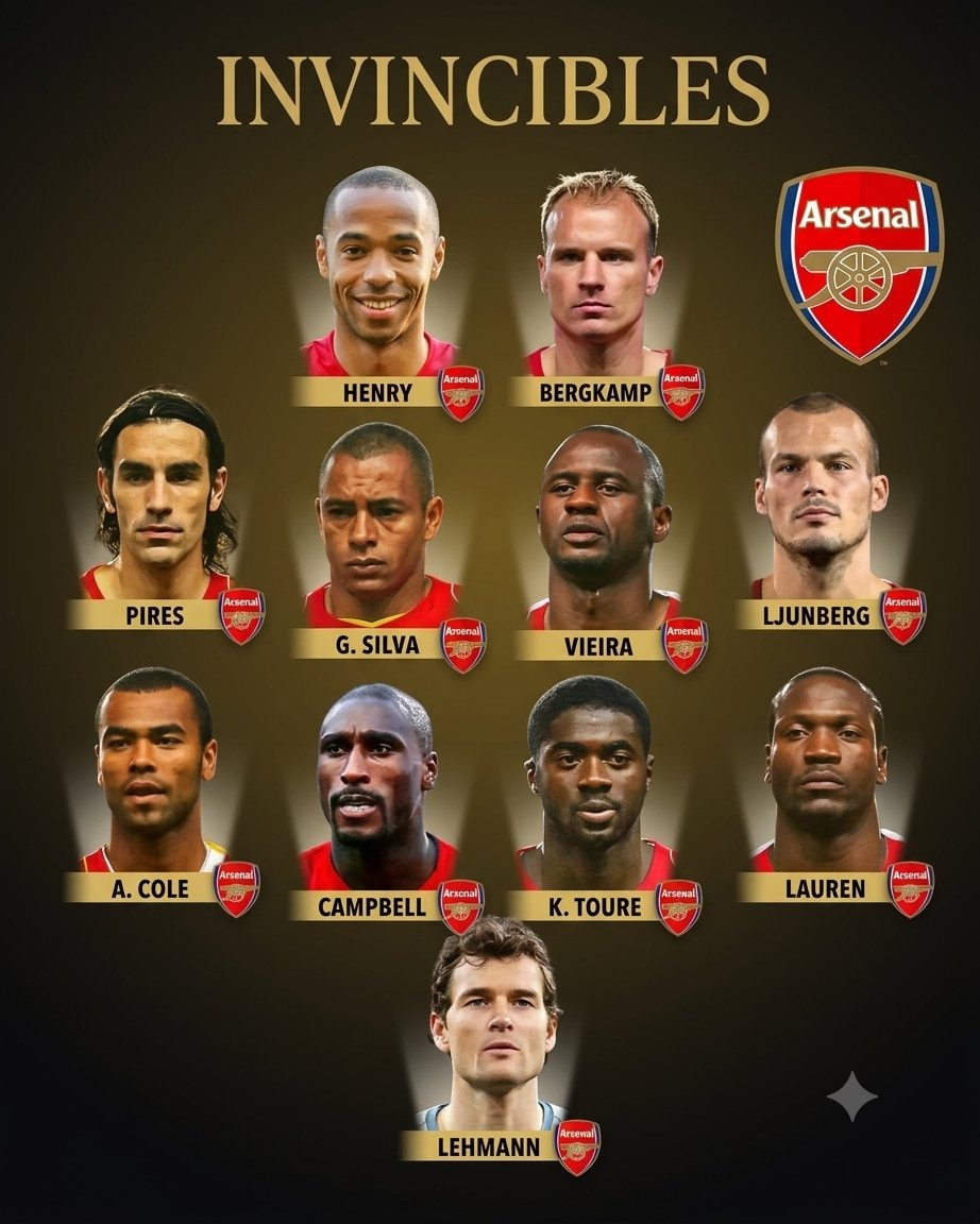 Arsenal Invincibles Team lineup Arsenal Invincibles Team lineup