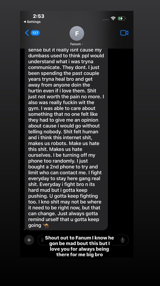 Fanum text to Reggie (photo 2 of 2)