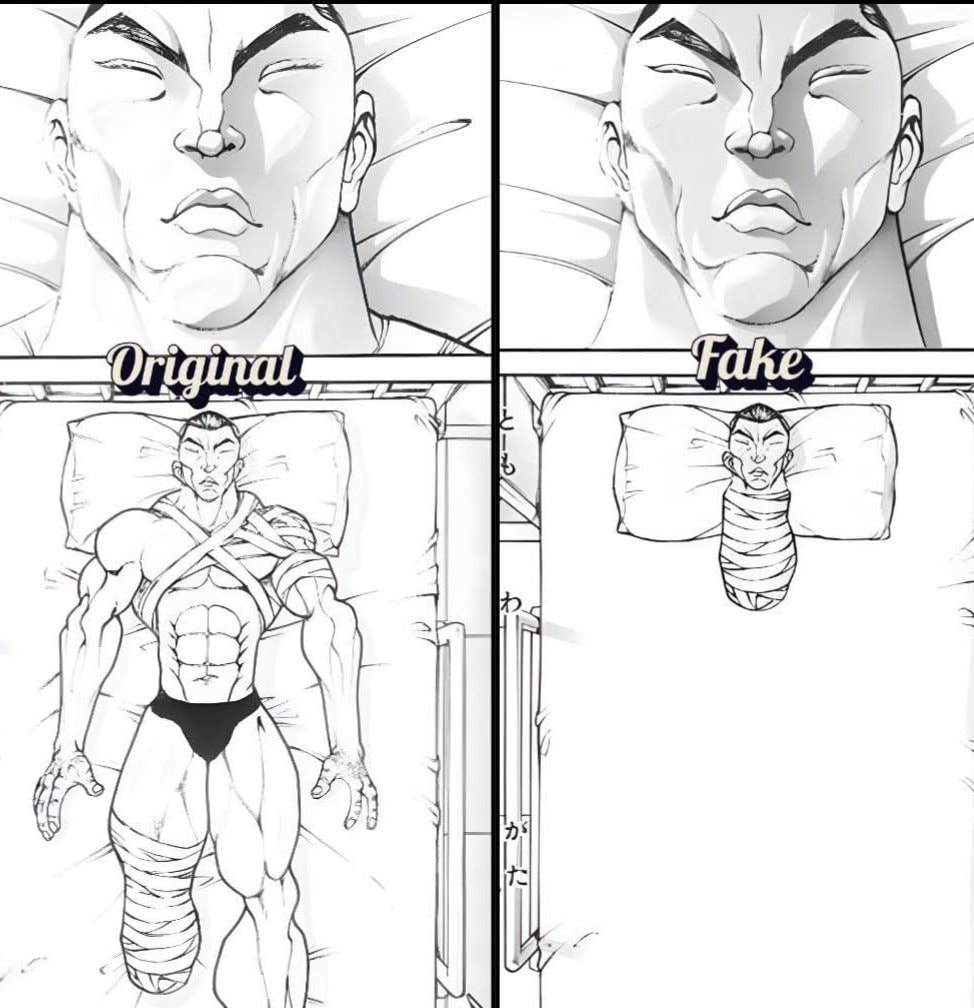 Original vs fake anime panel contrast Original vs fake anime panel contrast
