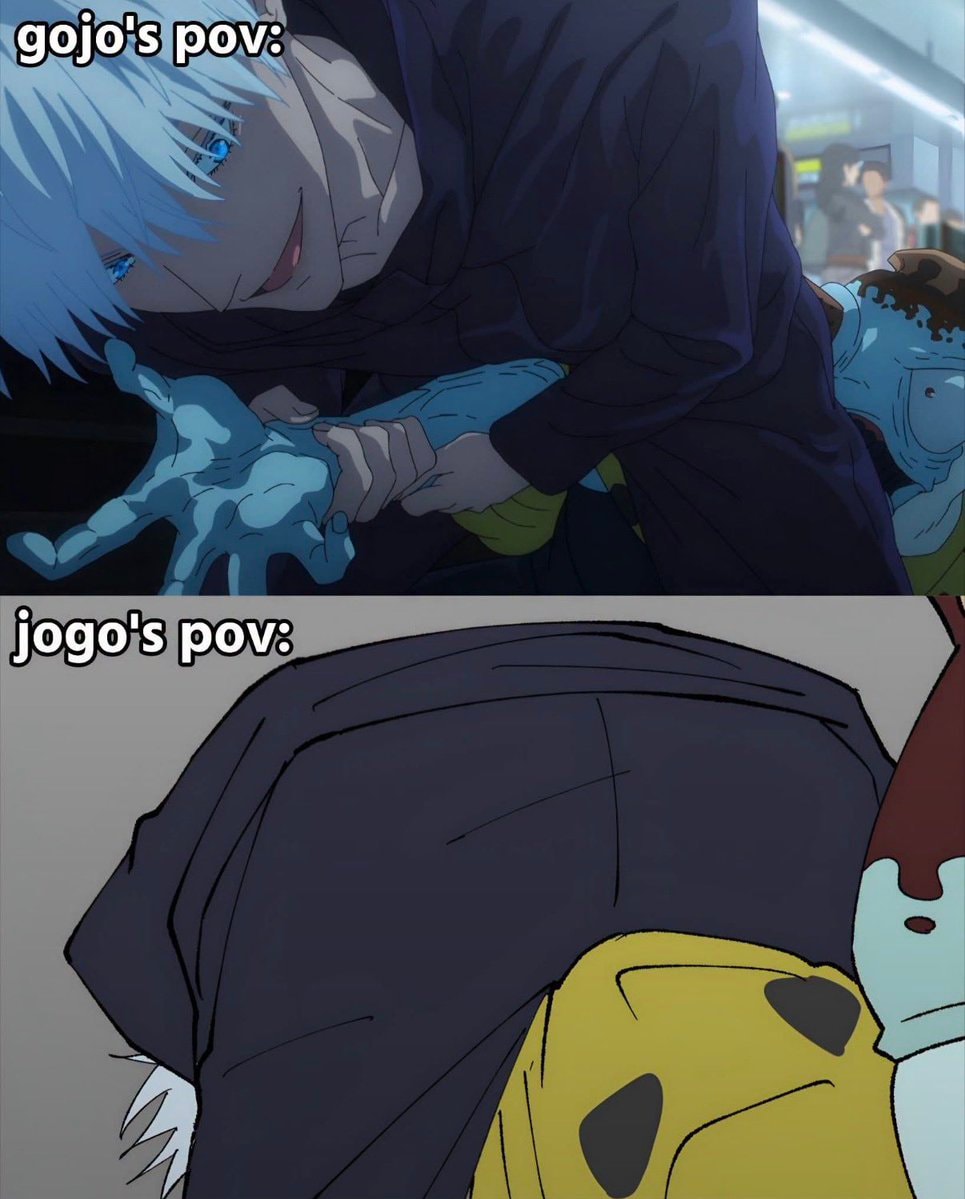 Gojo and Jogo meme contrast
