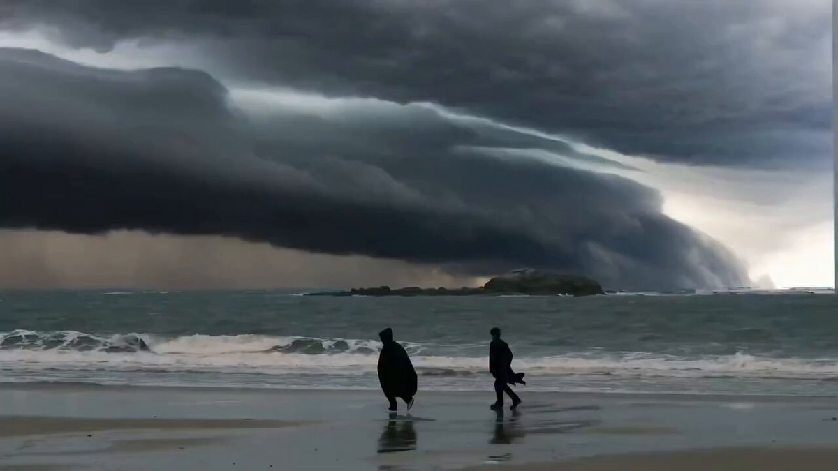 stormy beach view