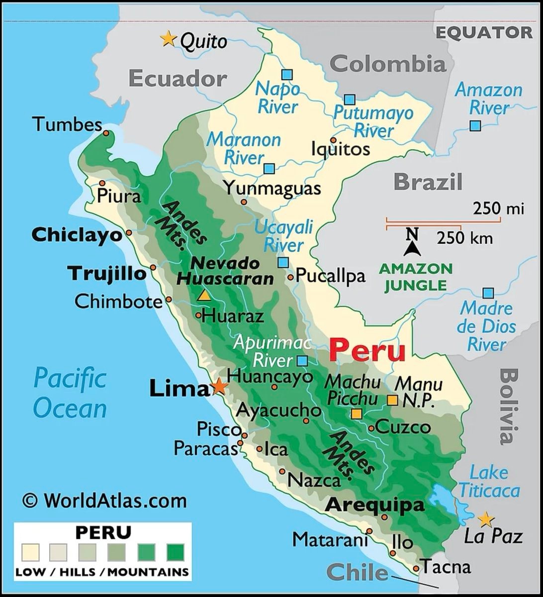 Peru map and country facts