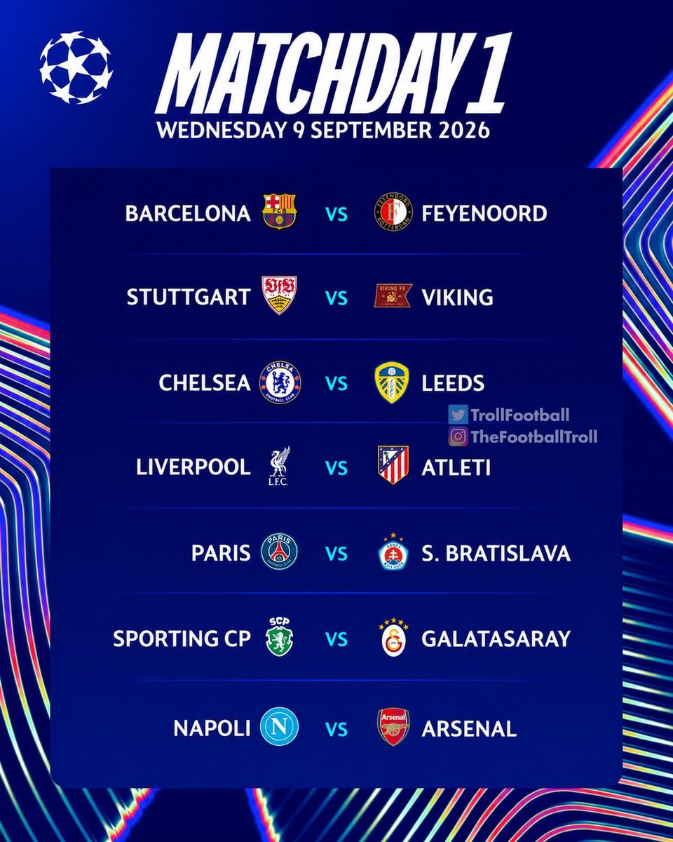 Champions League schedule