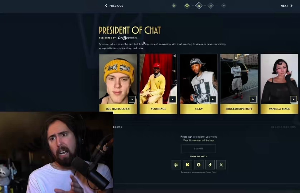 Asmongold picks BruceDropEmOff for Streamer Awards Asmongold picks BruceDropEmOff for Streamer Awards