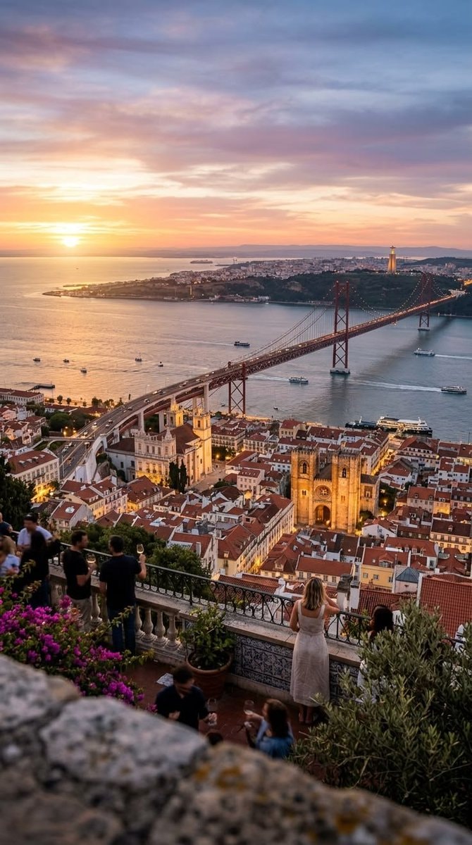 Lisbon, Portugal coastal sunset (photo 3 of 4)