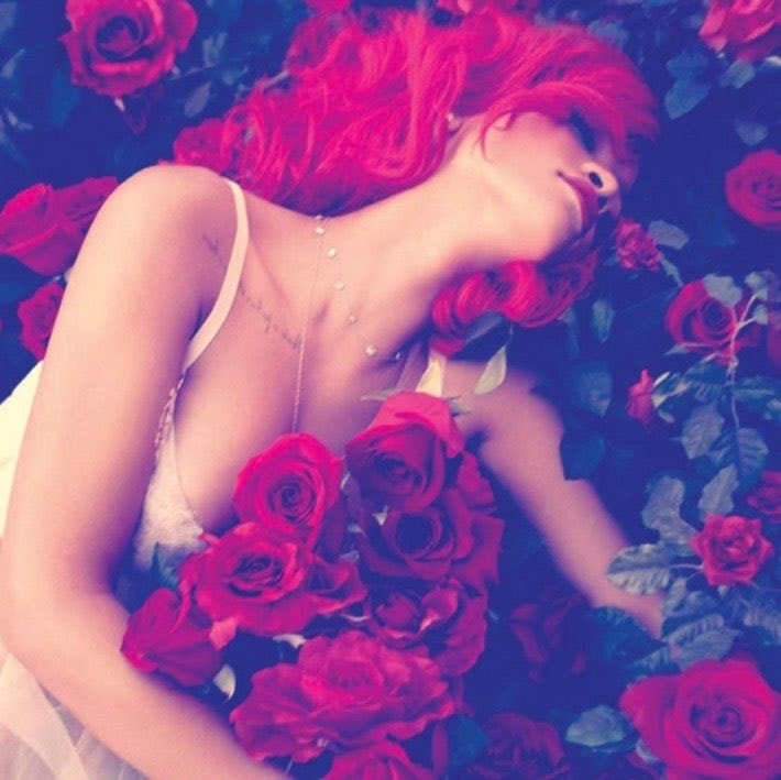 pink hair and roses