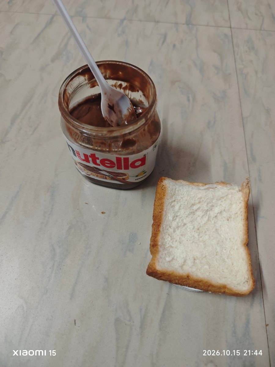 Nutella and bread late-night snack