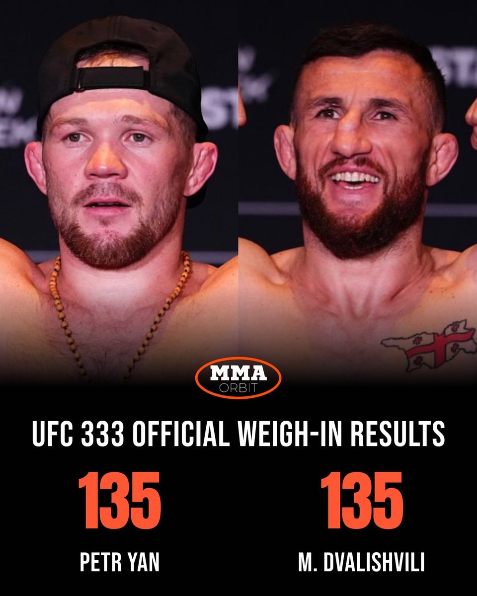 UFC 333 weigh-in results (photo 2 of 2) UFC 333 weigh-in results (photo 2 of 2)
