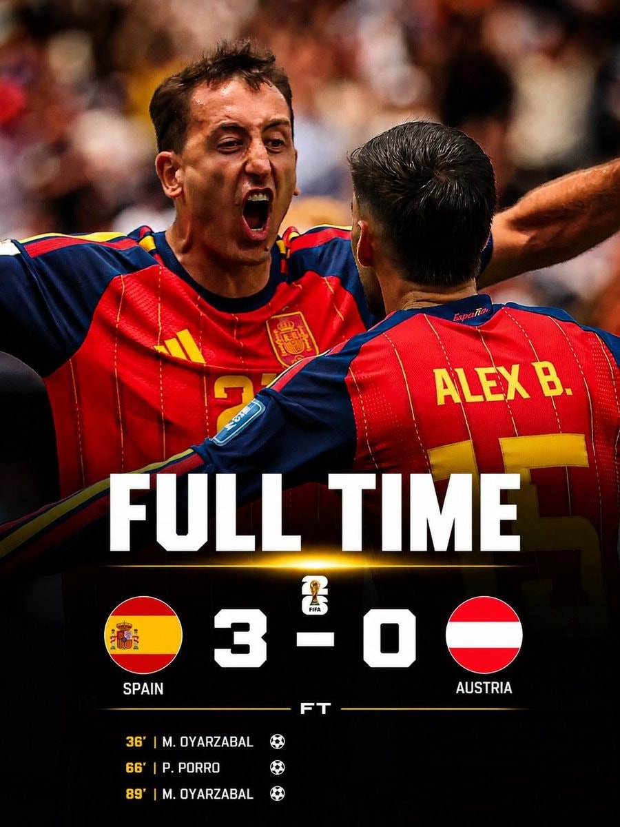 Spain 3-0 Austria full time Spain 3-0 Austria full time