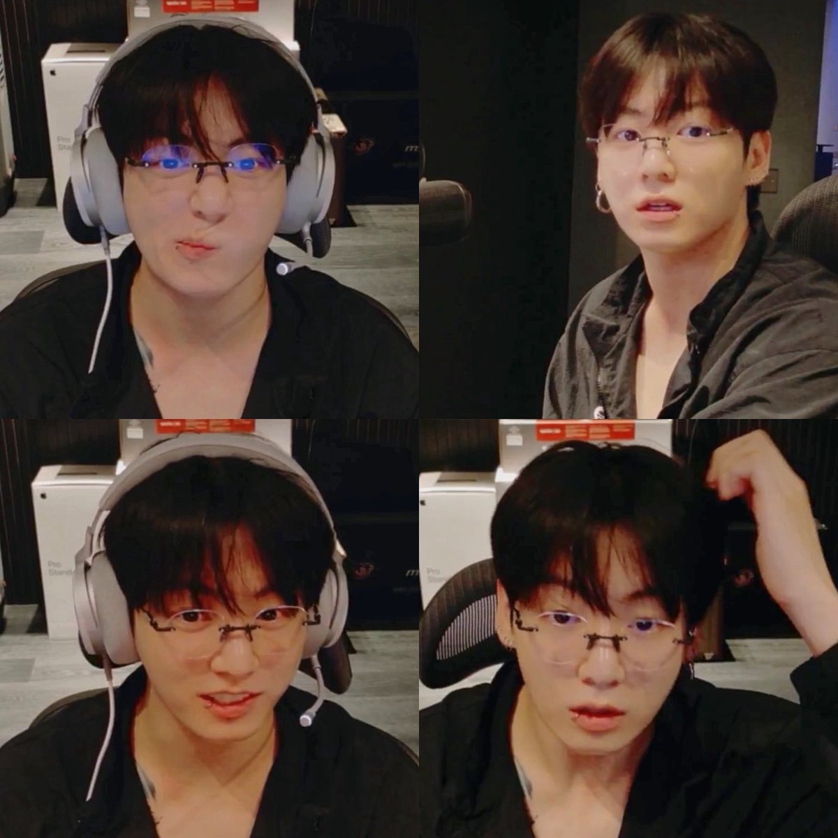Gamer with glasses and headphones