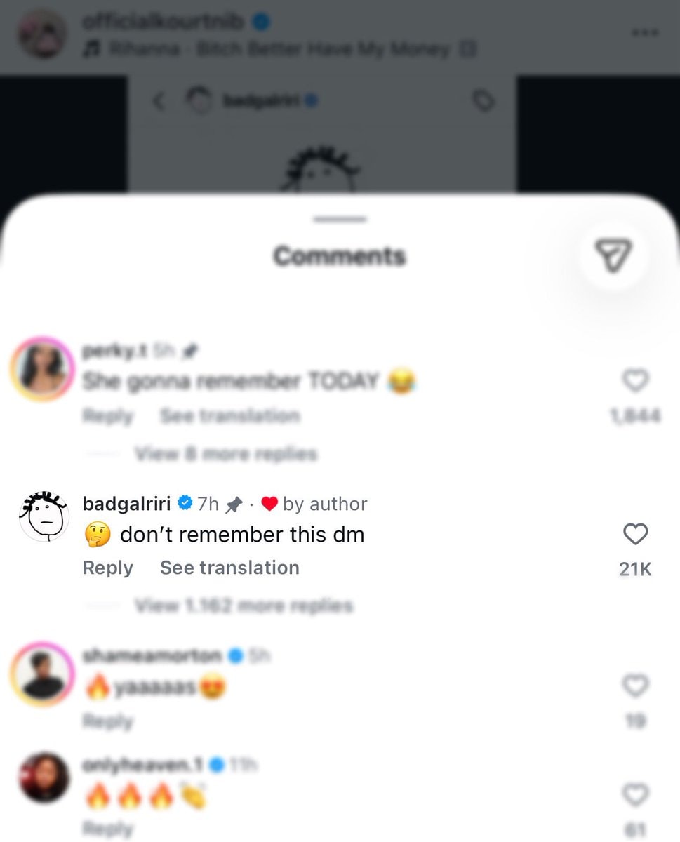 Rihanna fake DM reaction (photo 2 of 2)
