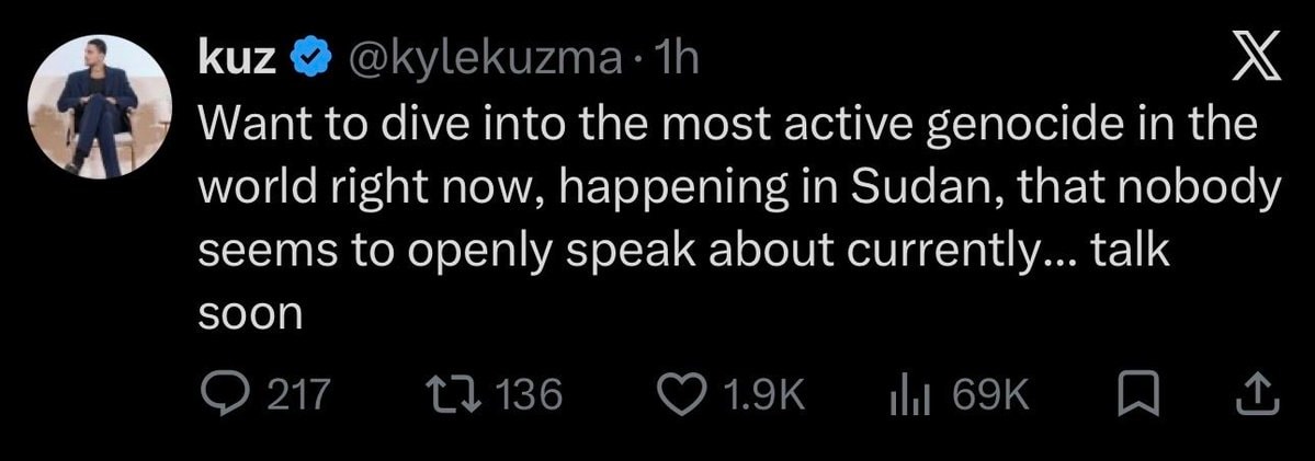 Kyle Kuzma on Sudan