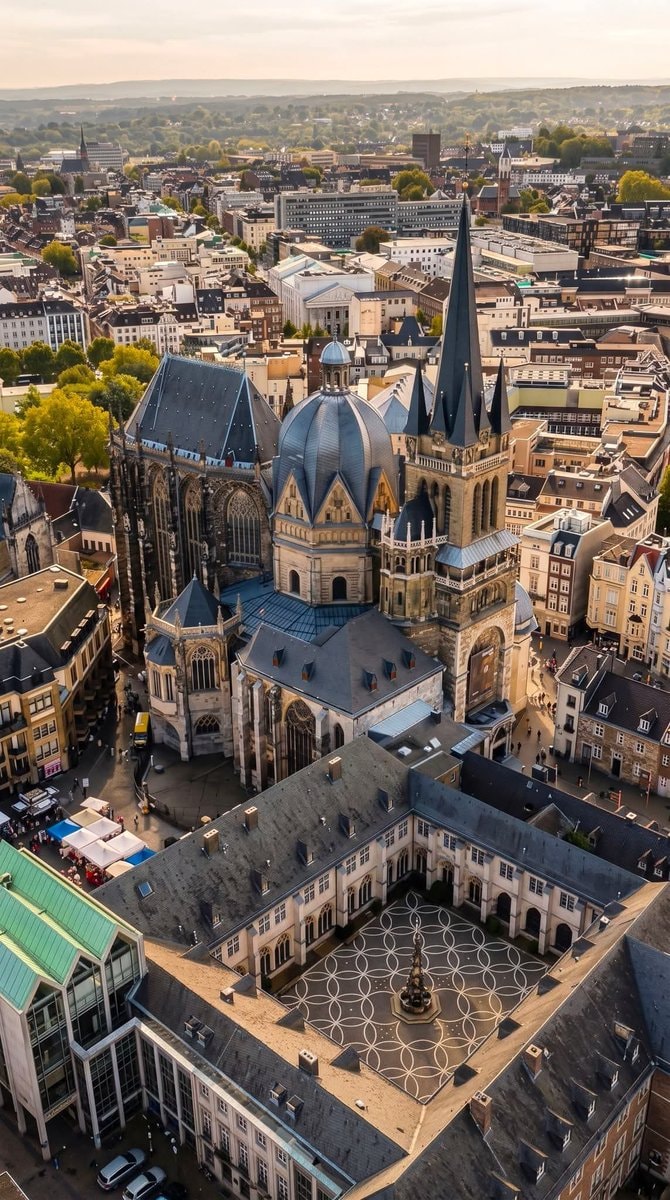 Aachen Germany cathedral cityscape