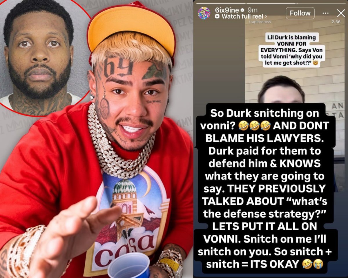 6ix9ine reacts to Lil Durk