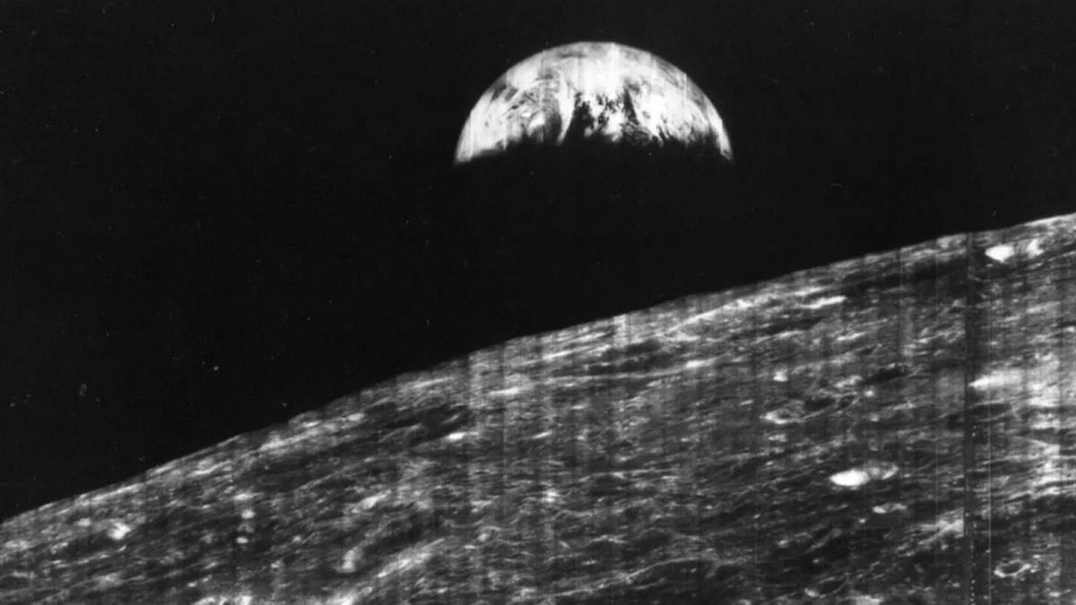 First photo of Earth from the Moon