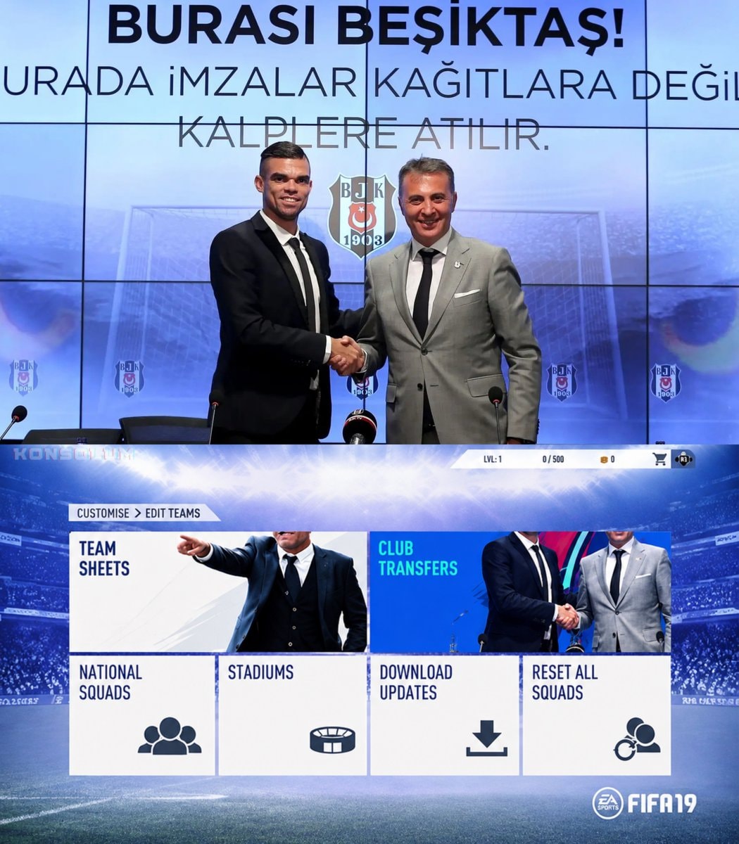 Fikret Orman and Pepe in FIFA 19 Club Transfers
