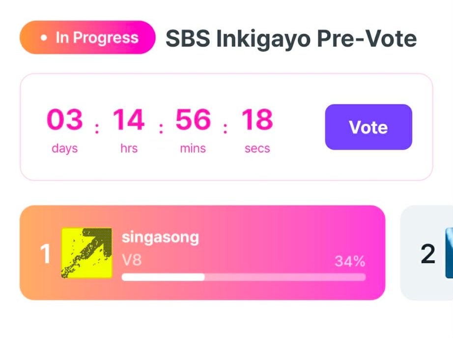Inkigayo Pre-Vote V8 singasong (photo 1 of 2)