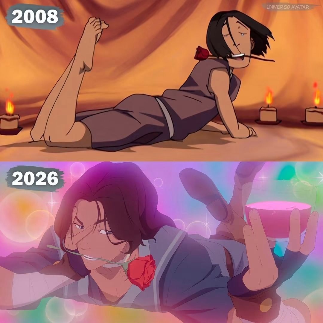 Sokka 2008 vs 2026 rose comparison