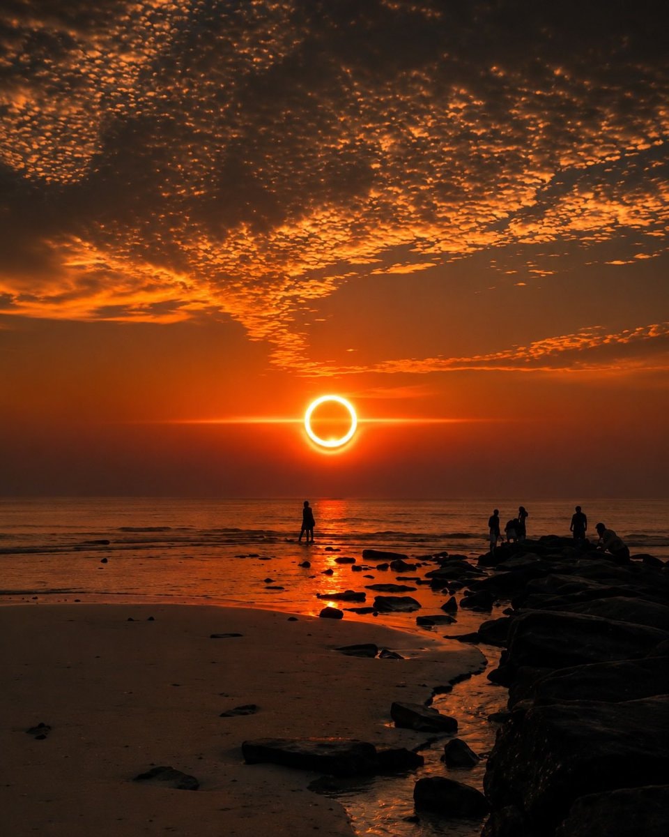 Total solar eclipse over ocean (photo 3 of 3)