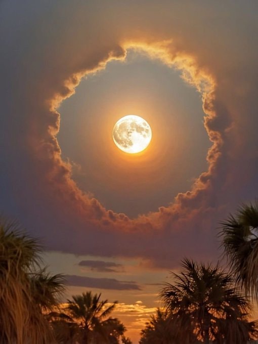 full moon with fiery clouds full moon with fiery clouds