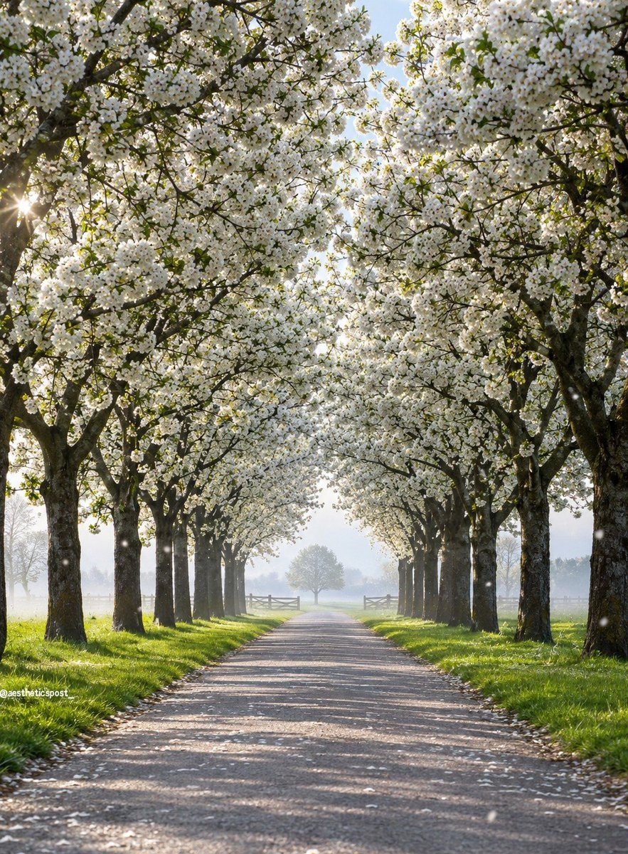 blossom path in spring light blossom path in spring light