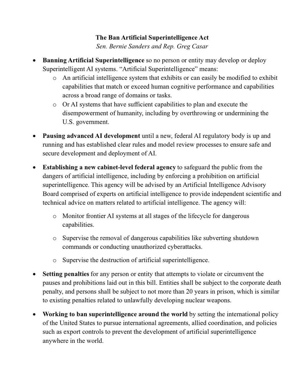 Bernie Sanders AI ban bill (photo 2 of 2)