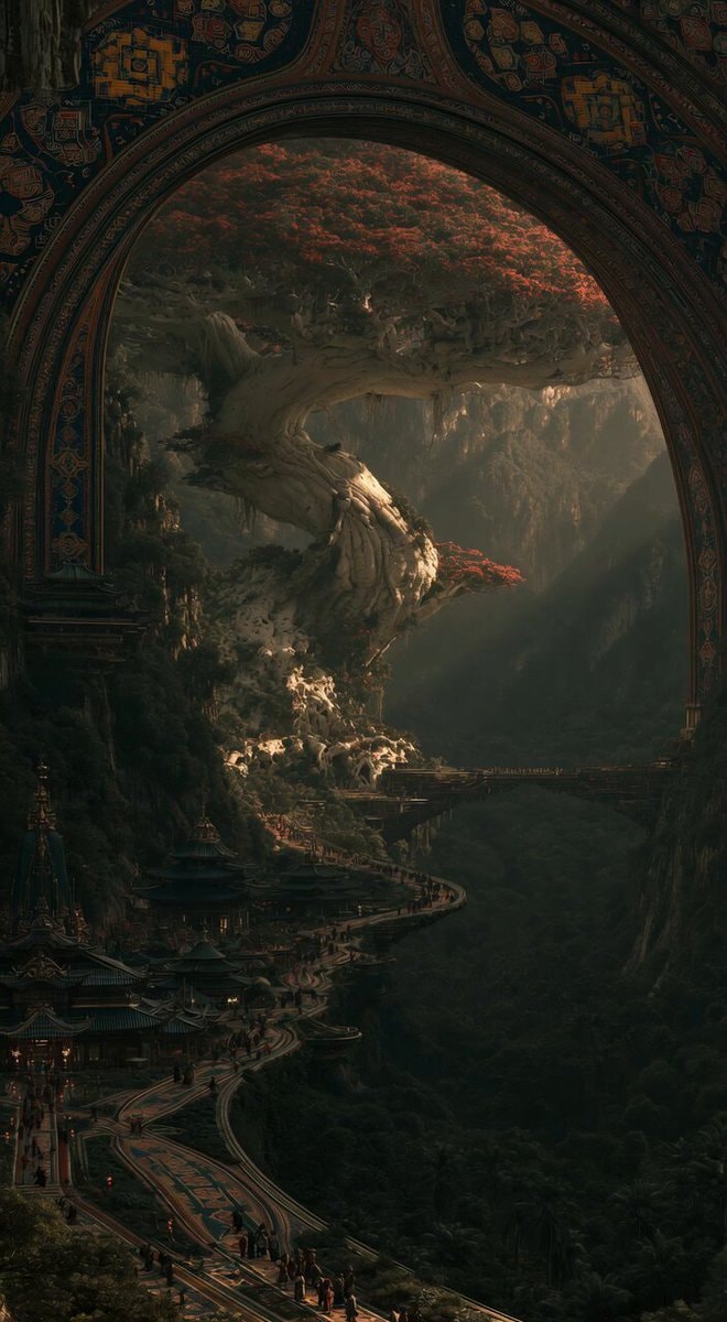 fantastical mountain city