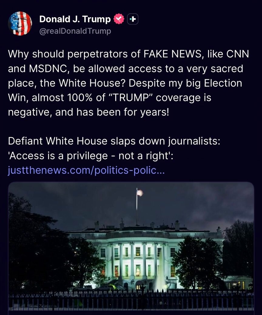 Trump blocks CNN MSNBC from Air Force One