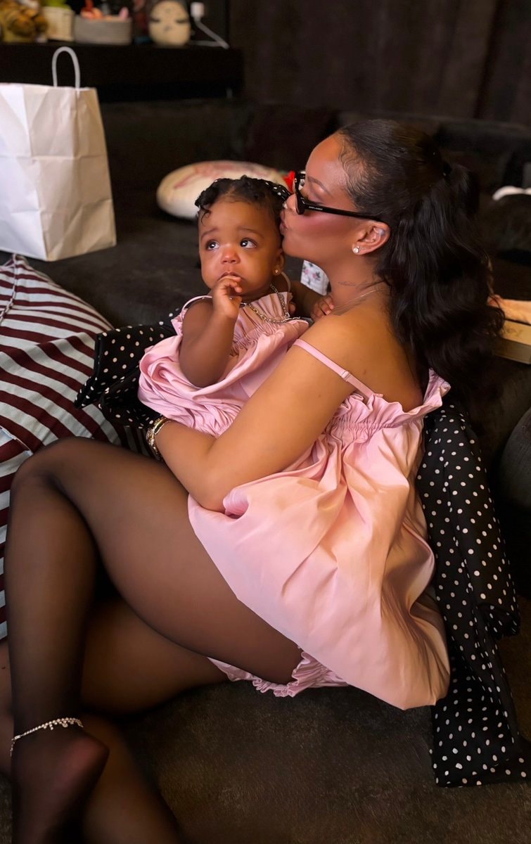Rihanna with her baby girl