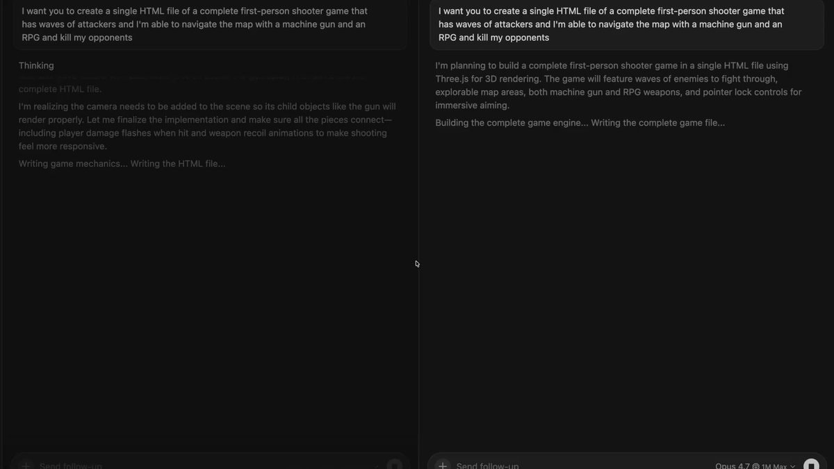 Claude Opus 4.7 Fast FPS HTML