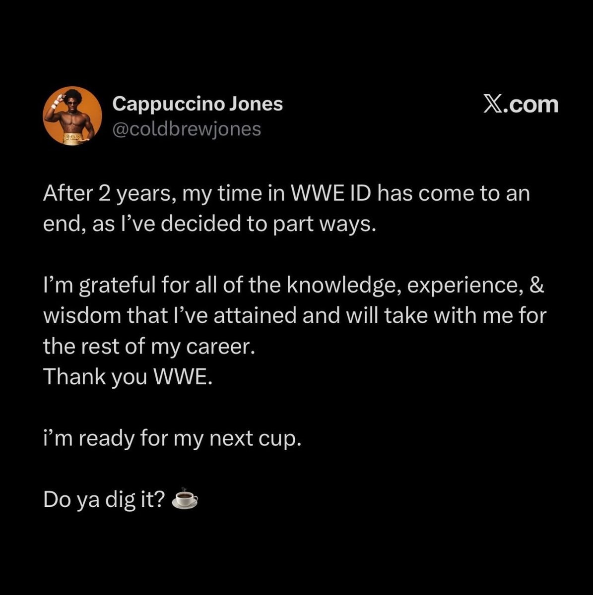Cappuccino Jones leaves WWE ID (photo 2 of 2)