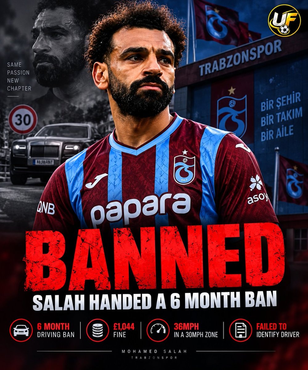 Mohamed Salah six month driving ban