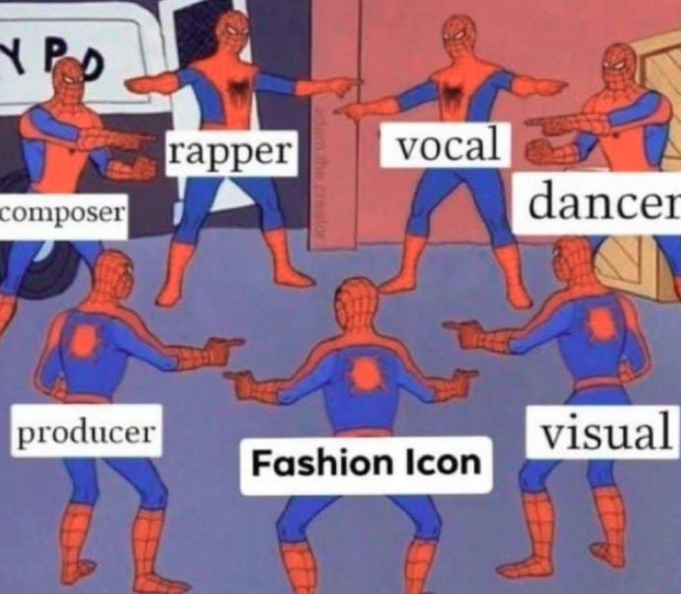 Spider-Man pointing at each other